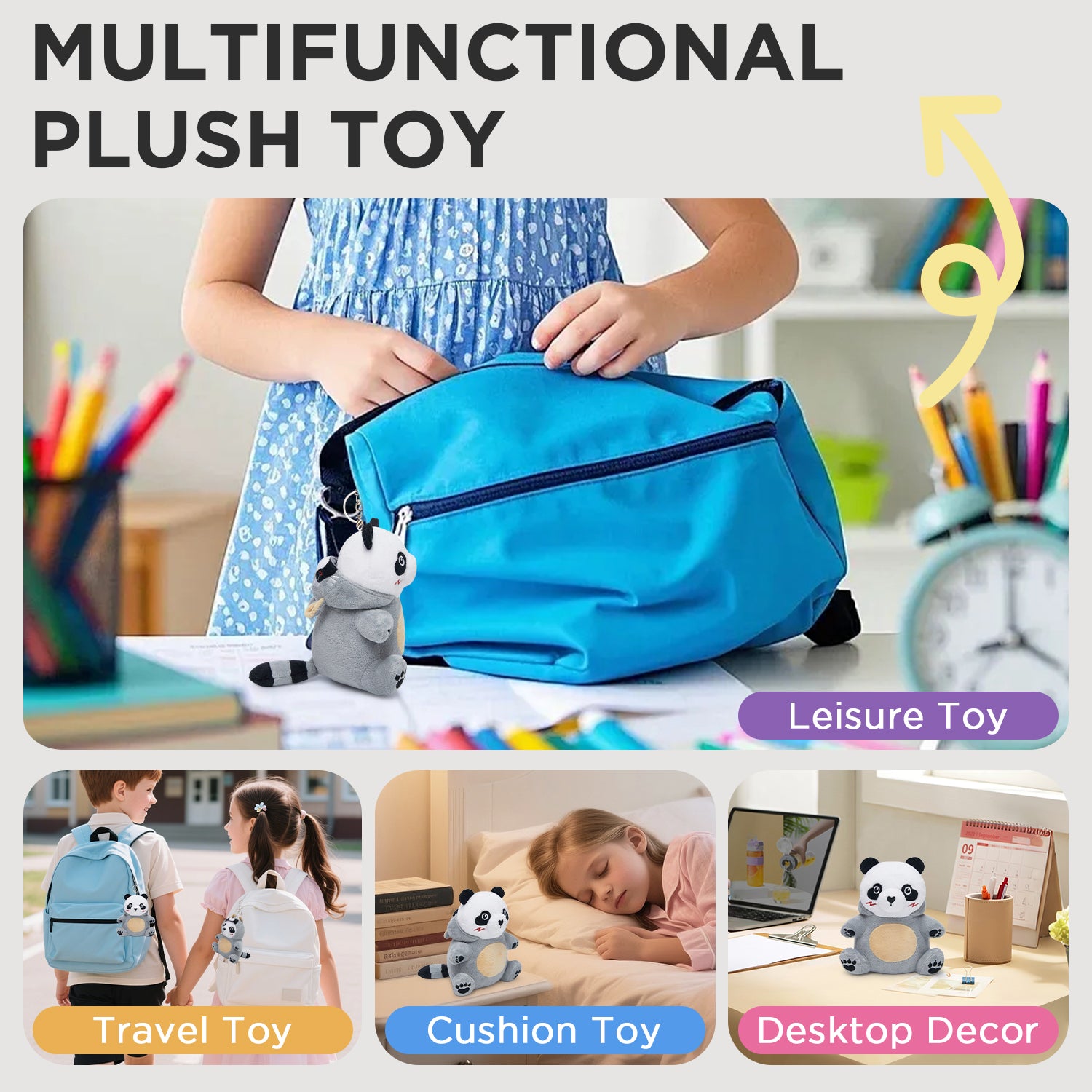 18CM OLAOLA Raccoon Keychain Plush Toys Soft Stuffed Dolls Animals Props Plushies Birthday Gift