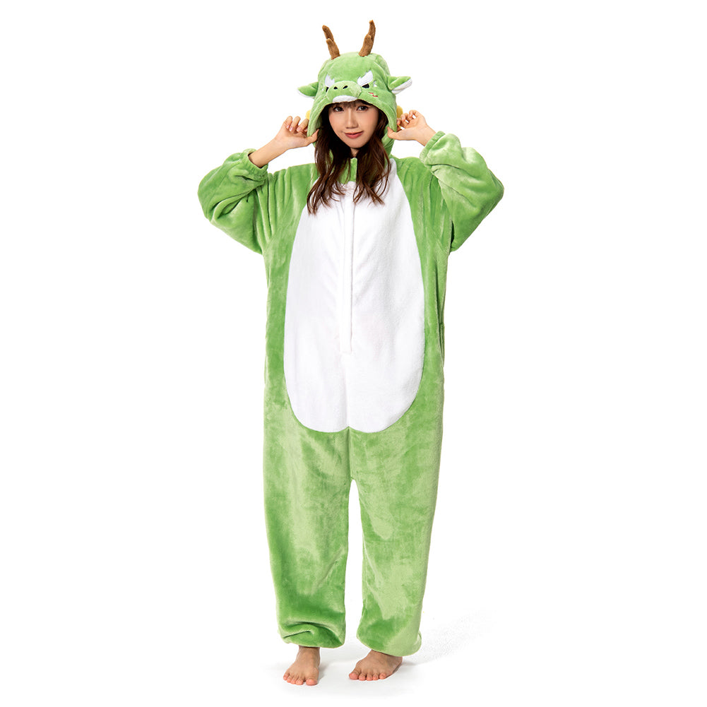 OLAOLA Unisex Adult Plush Oriental Dragon Animals Onesie Pajamas Warm Home One-Piece Sleepwear