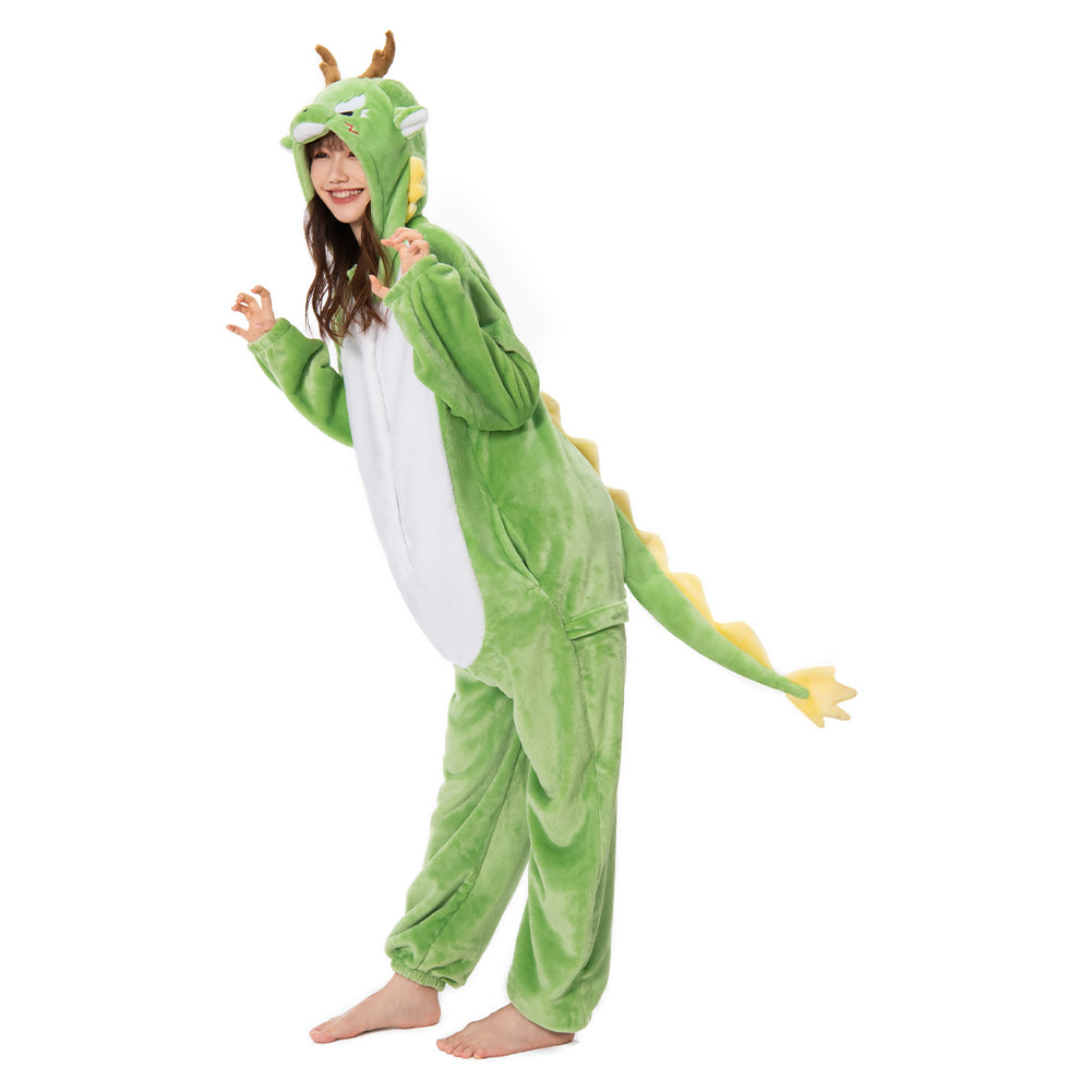 OLAOLA Unisex Adult Plush Oriental Dragon Animals Onesie Pajamas Warm Home One-Piece Sleepwear