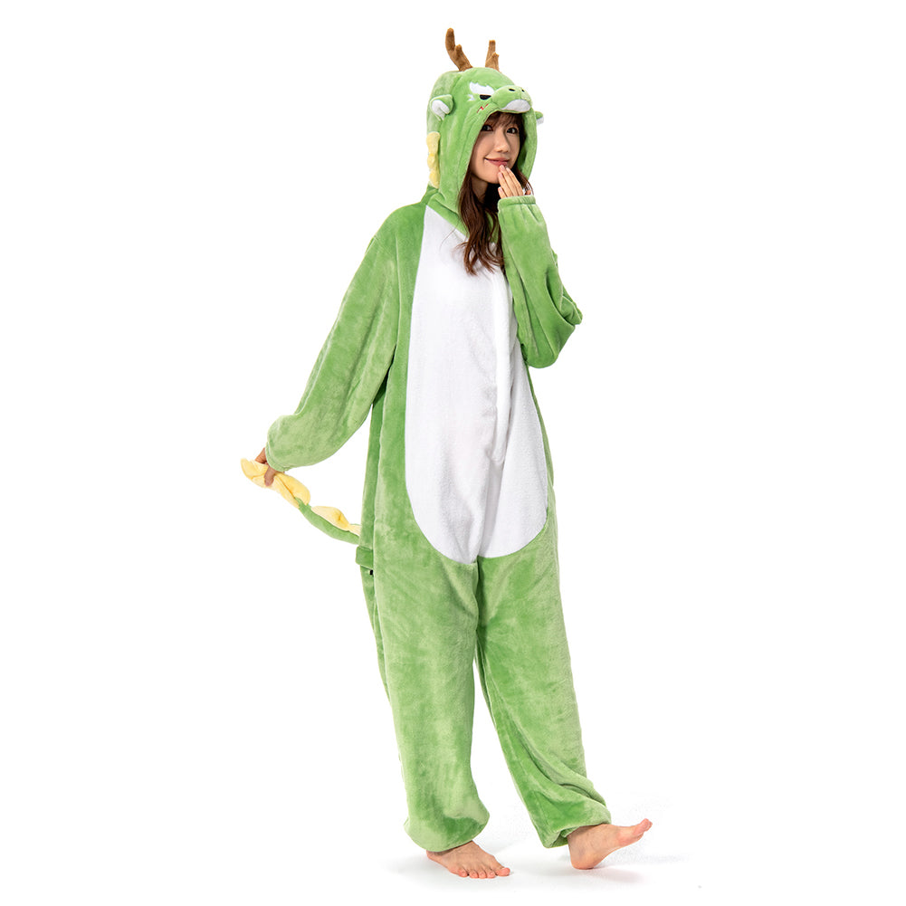 OLAOLA Unisex Adult Plush Oriental Dragon Animals Onesie Pajamas Warm Home One-Piece Sleepwear