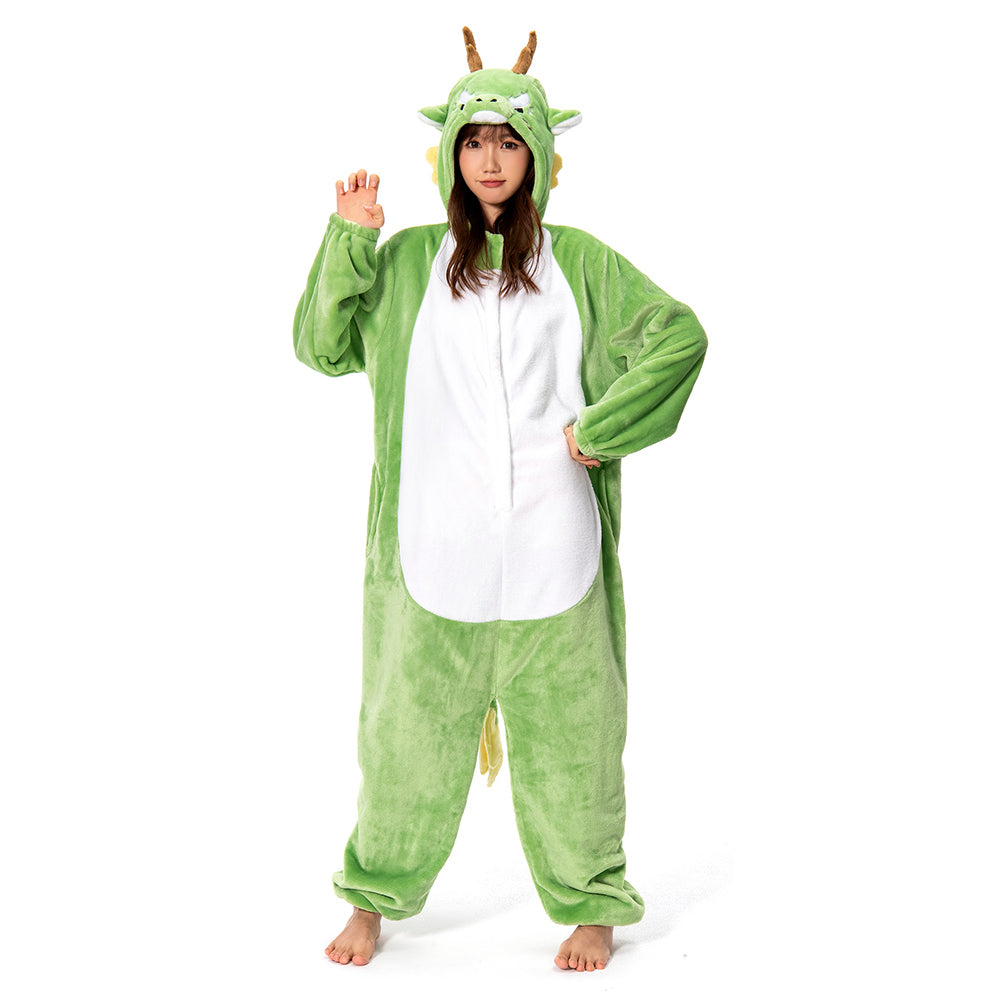 OLAOLA Unisex Adult Plush Oriental Dragon Animals Onesie Pajamas Warm Home One-Piece Sleepwear