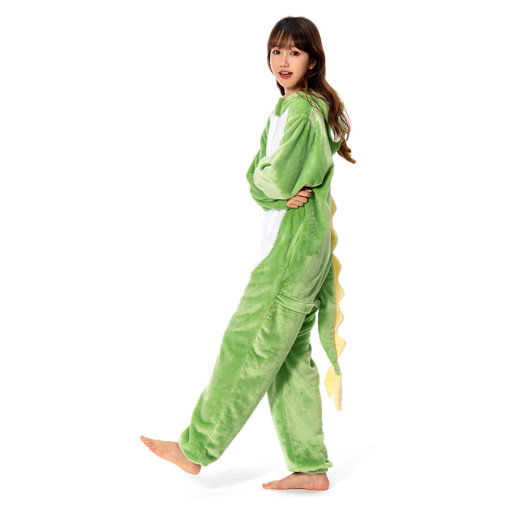 OLAOLA Unisex Adult Plush Oriental Dragon Animals Onesie Pajamas Warm Home One-Piece Sleepwear