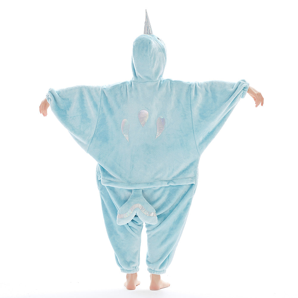 OLAOLA Kids Narwhal Animal Onesie Plush Soft Flannel Warm Home Pajamas One-Piece Sleepwear
