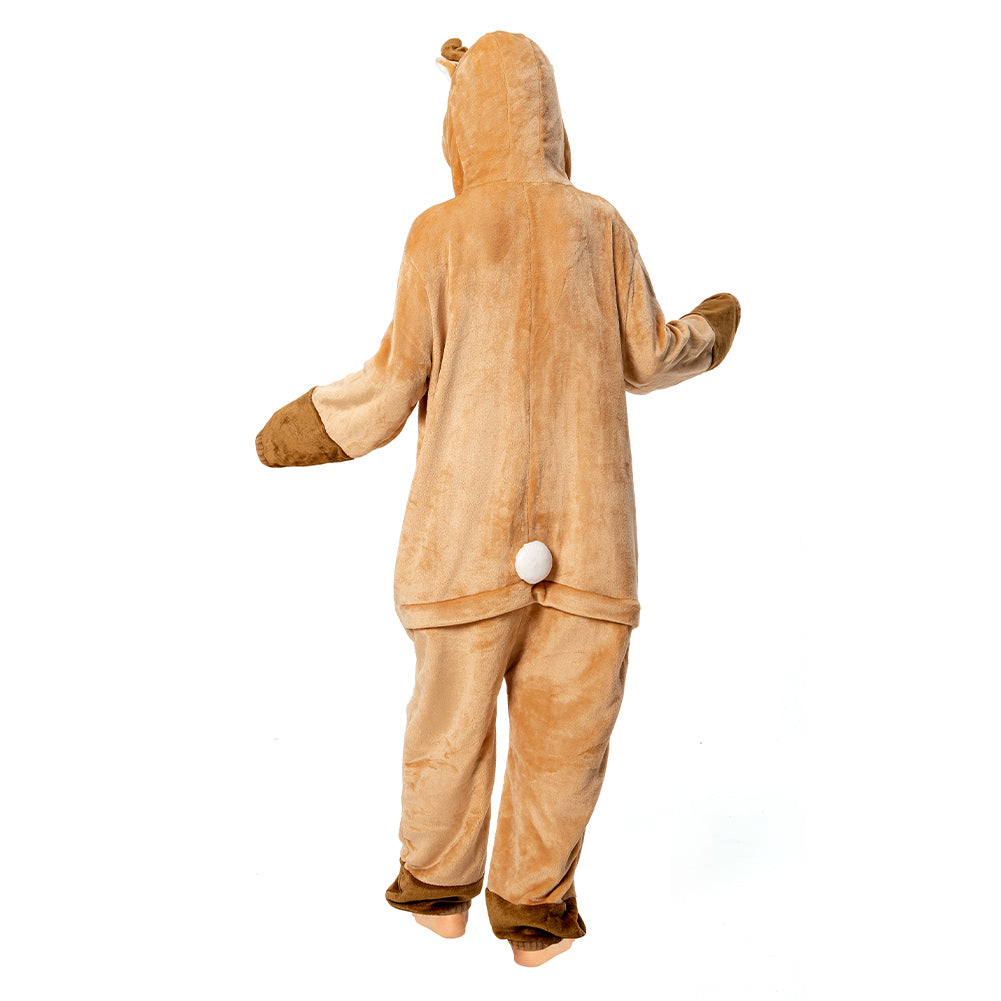 OLAOLA Unisex Adult Plush Deer Animals Onesie Pajamas Warm Home One-Piece Sleepwear