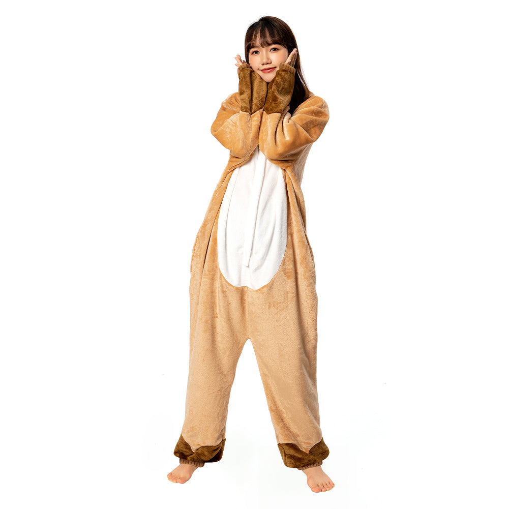 OLAOLA Unisex Adult Plush Deer Animals Onesie Pajamas Warm Home One-Piece Sleepwear