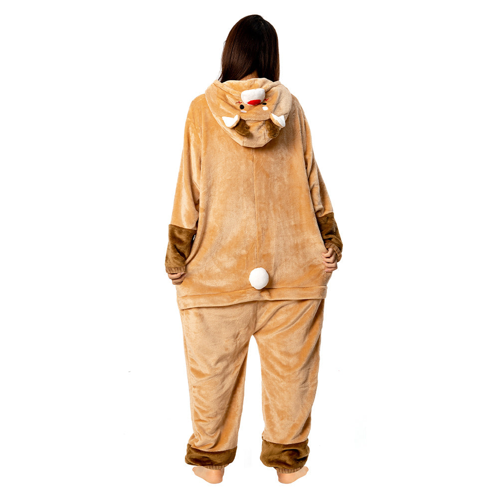 OLAOLA Unisex Adult Plush Deer Animals Onesie Pajamas Warm Home One-Piece Sleepwear
