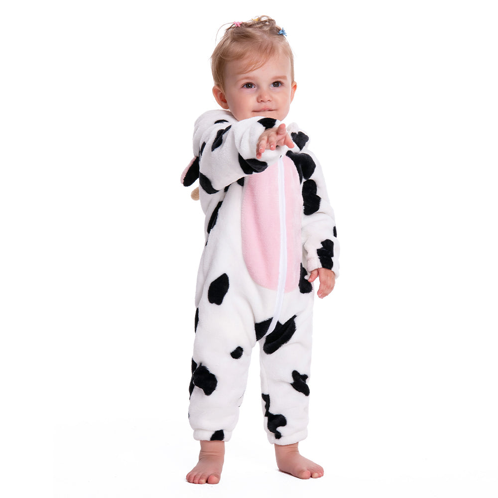 OLAOLA Baby Cow Pajamas Cattle Animal Onesie Toddler Romper Plush Dress Up Infant Outfits Sleepwear Party