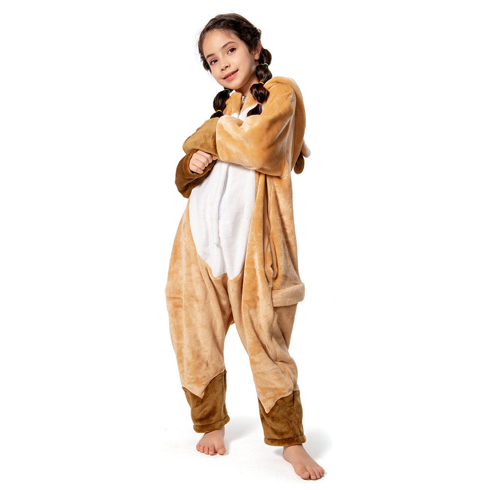 OLAOLA Kids Deer Animal Onesie Plush Soft Flannel Warm Home Pajamas One-Piece Sleepwear