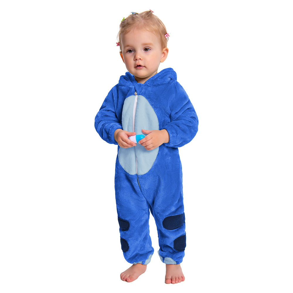 OLAOLA Baby Blue Dinosaur Pajamas Animal Onesie Toddler Romper Plush Dress Up Infant Outfits Halloween Suit