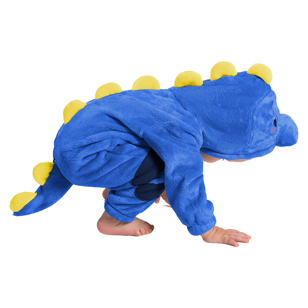 OLAOLA Baby Blue Dinosaur Pajamas Animal Onesie Toddler Romper Plush Dress Up Infant Outfits Halloween Suit