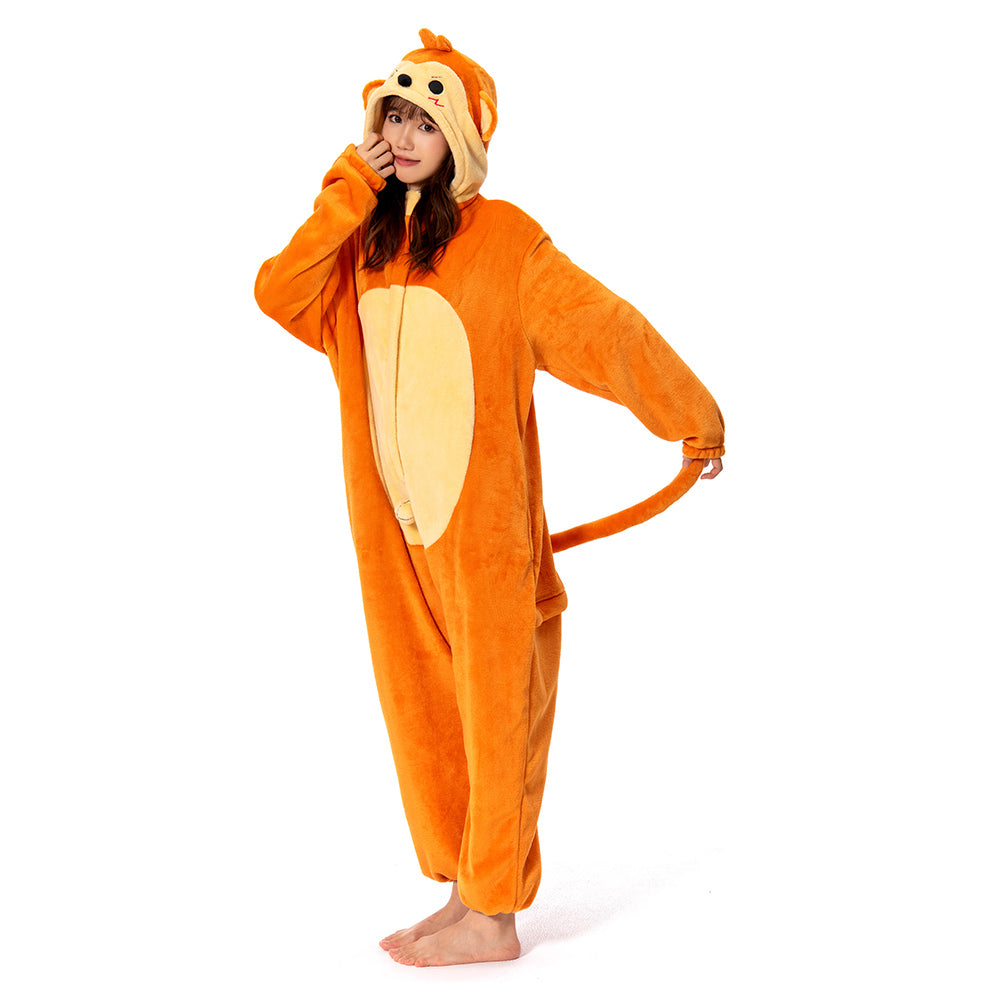 OLAOLA Unisex Adult Plush Monkey Animals Onesie Pajamas Warm Home One-Piece Sleepwear
