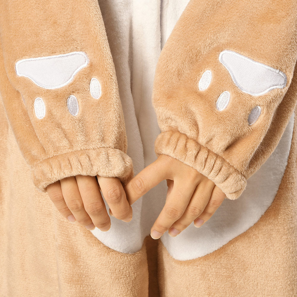 OLAOLA Unisex Adult Plush Shiba Inu Animals Onesie Pajamas Warm Home One-Piece Sleepwear