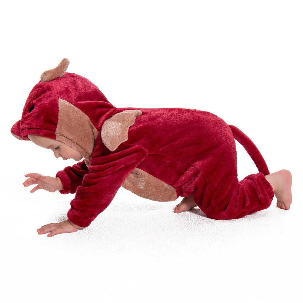 OLAOLA Baby Red Dragon Pajamas Animal Onesie Toddler Romper Plush Dress Up Infant Outfits Halloween Christmas Cosplay Costume