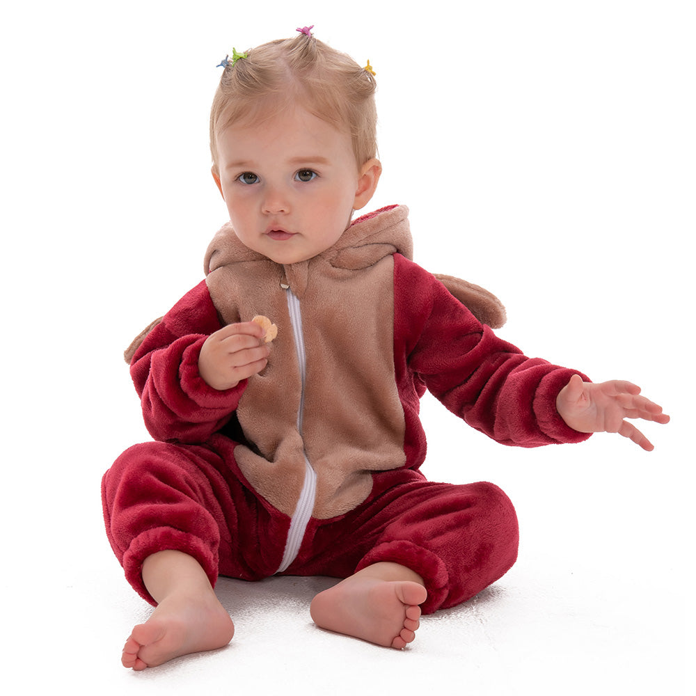 OLAOLA Baby Red Dragon Pajamas Animal Onesie Toddler Romper Plush Dress Up Infant Outfits Halloween Christmas Cosplay Costume