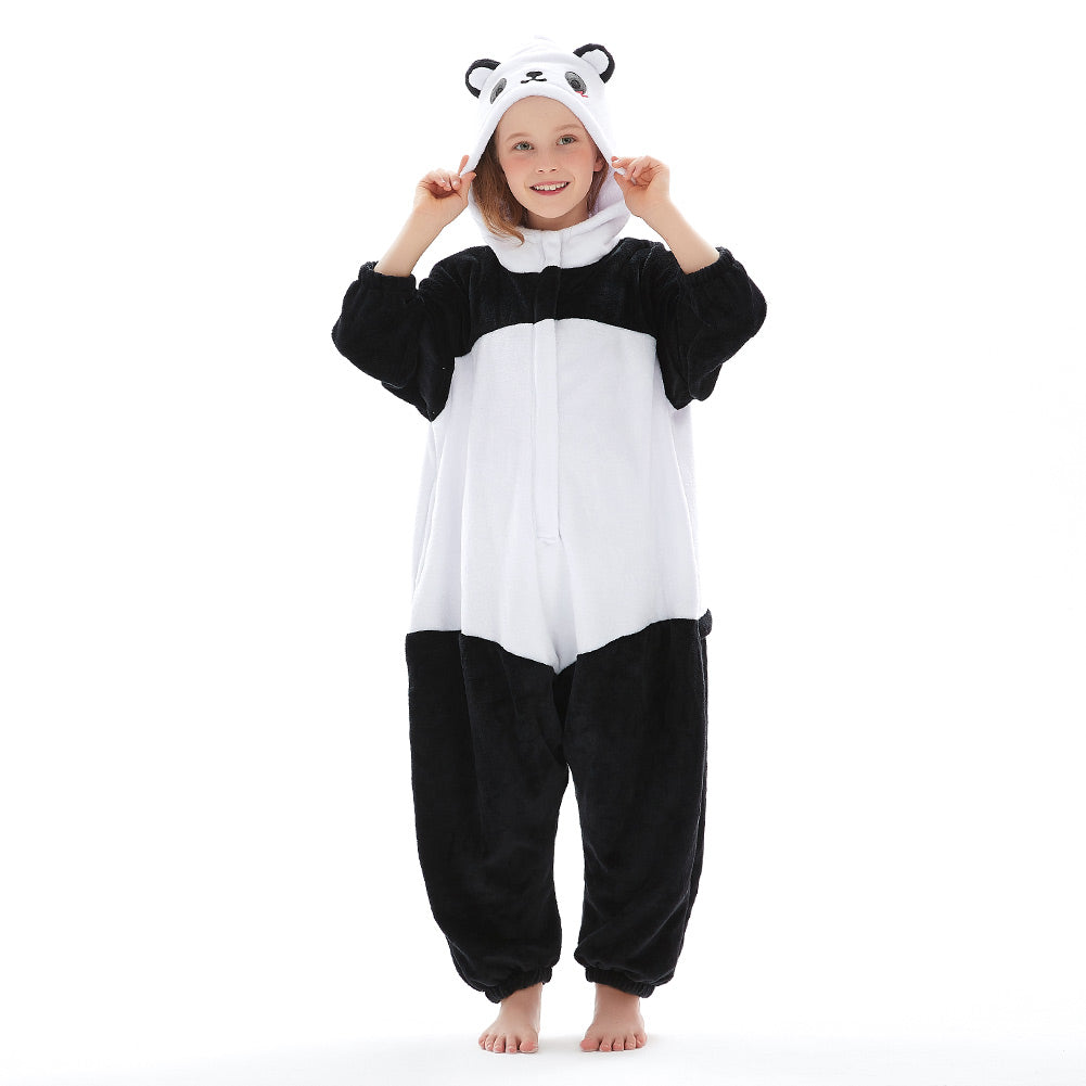 OLAOLA Kids Giant Panda Animal Onesie Plush Soft Flannel Warm Home Pajamas One-Piece Sleepwear(复制)