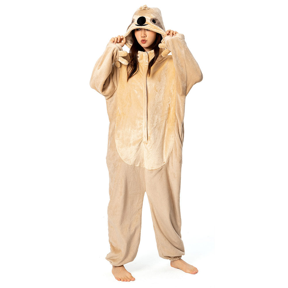 OLAOLA Unisex Adult Plush Bradypod Animals Onesie Pajamas Warm Home One-Piece Sleepwear