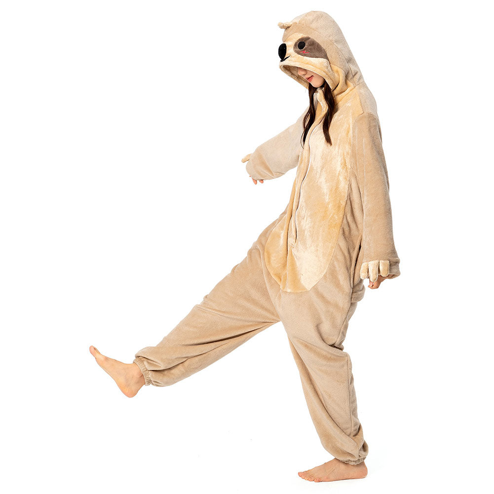 OLAOLA Unisex Adult Plush Bradypod Animals Onesie Pajamas Warm Home One-Piece Sleepwear