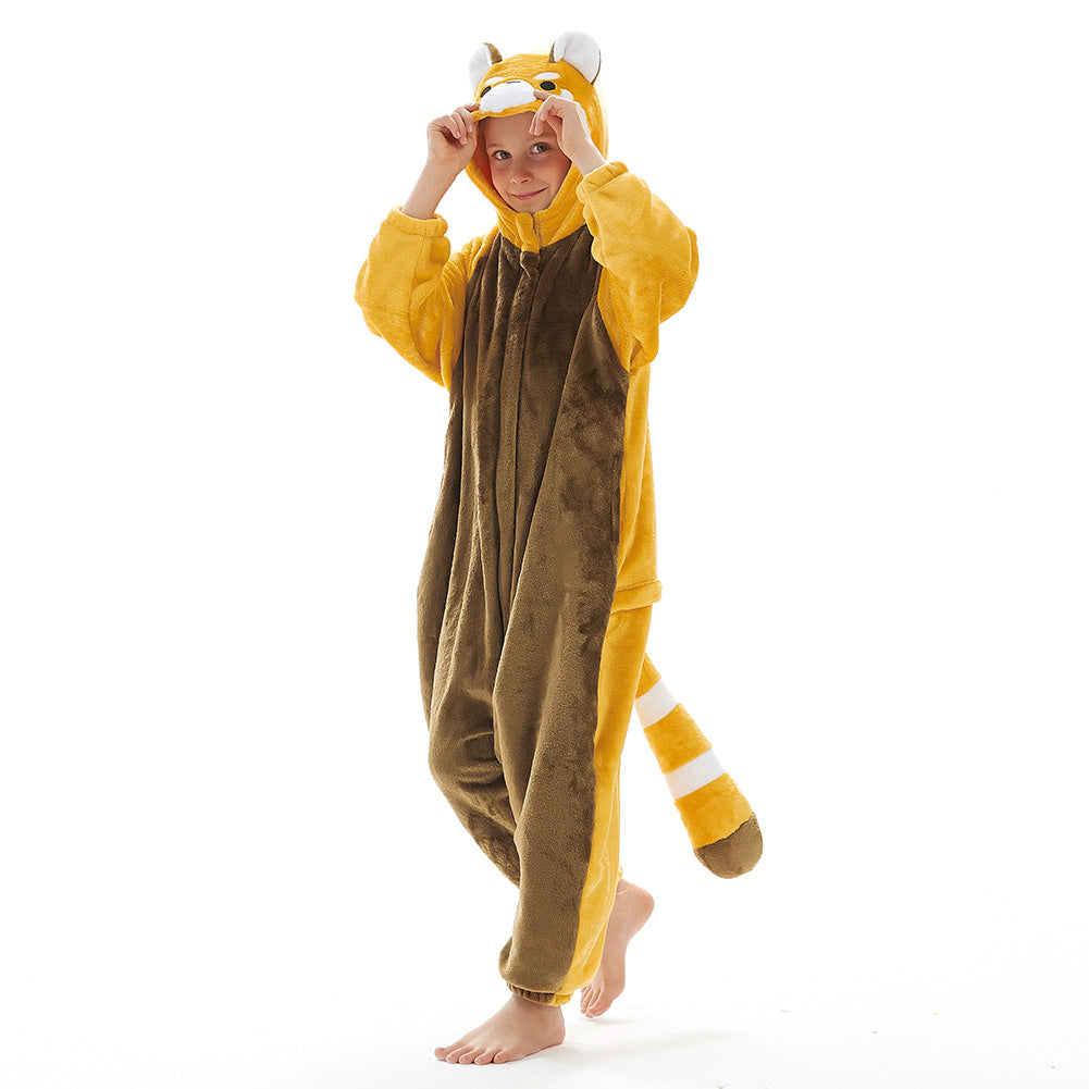 OLAOLA Kids Red Panda Animal Onesie Plush Soft Flannel Warm Home Pajamas One-Piece Sleepwear