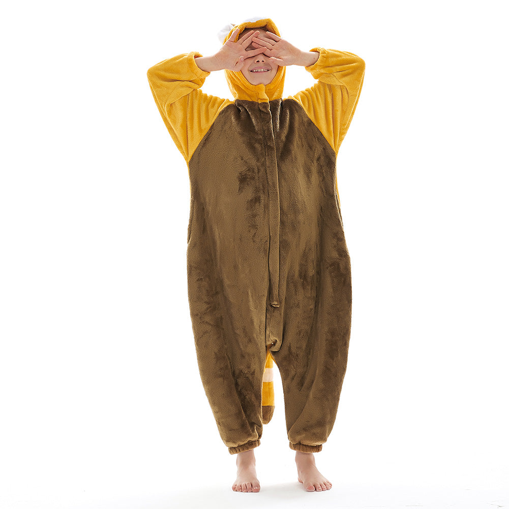 OLAOLA Kids Red Panda Animal Onesie Plush Soft Flannel Warm Home Pajamas One-Piece Sleepwear