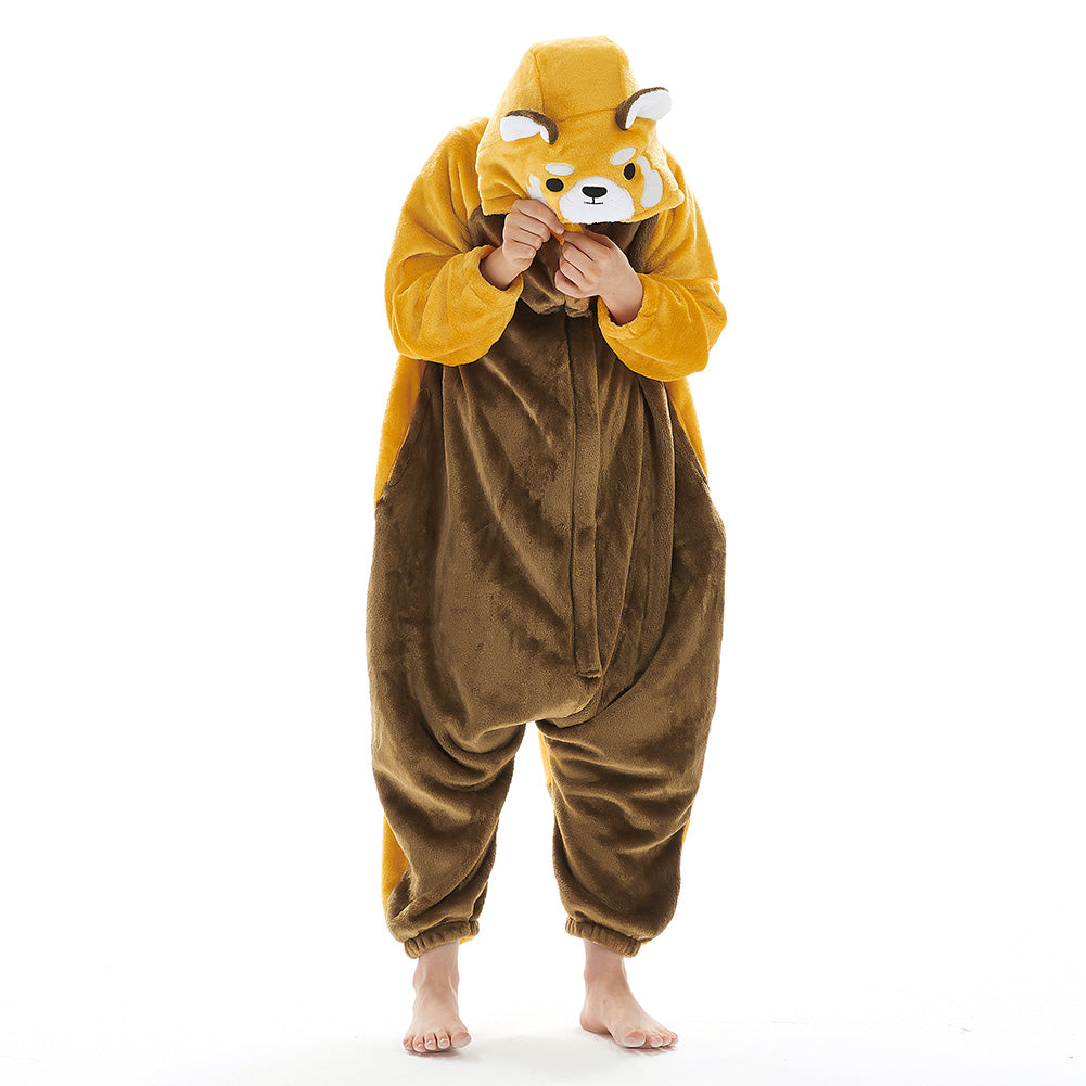 OLAOLA Kids Red Panda Animal Onesie Plush Soft Flannel Warm Home Pajamas One-Piece Sleepwear