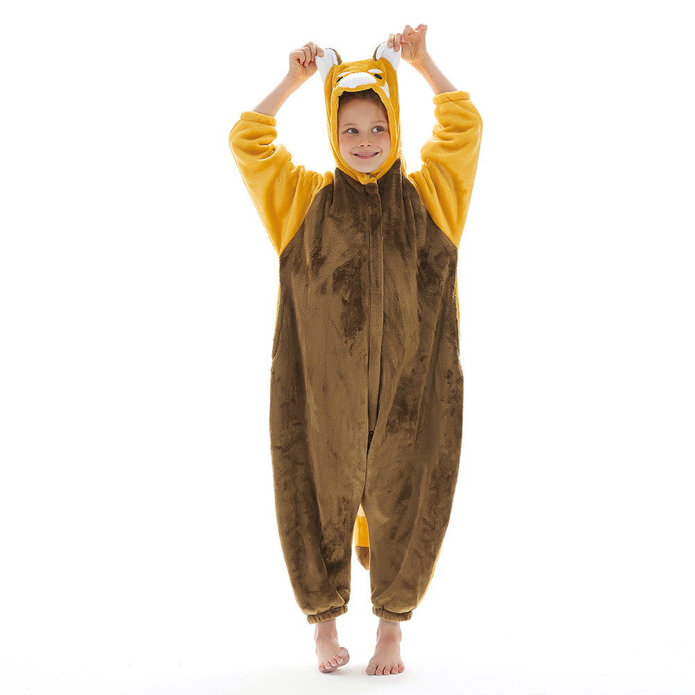 OLAOLA Kids Red Panda Animal Onesie Plush Soft Flannel Warm Home Pajamas One-Piece Sleepwear