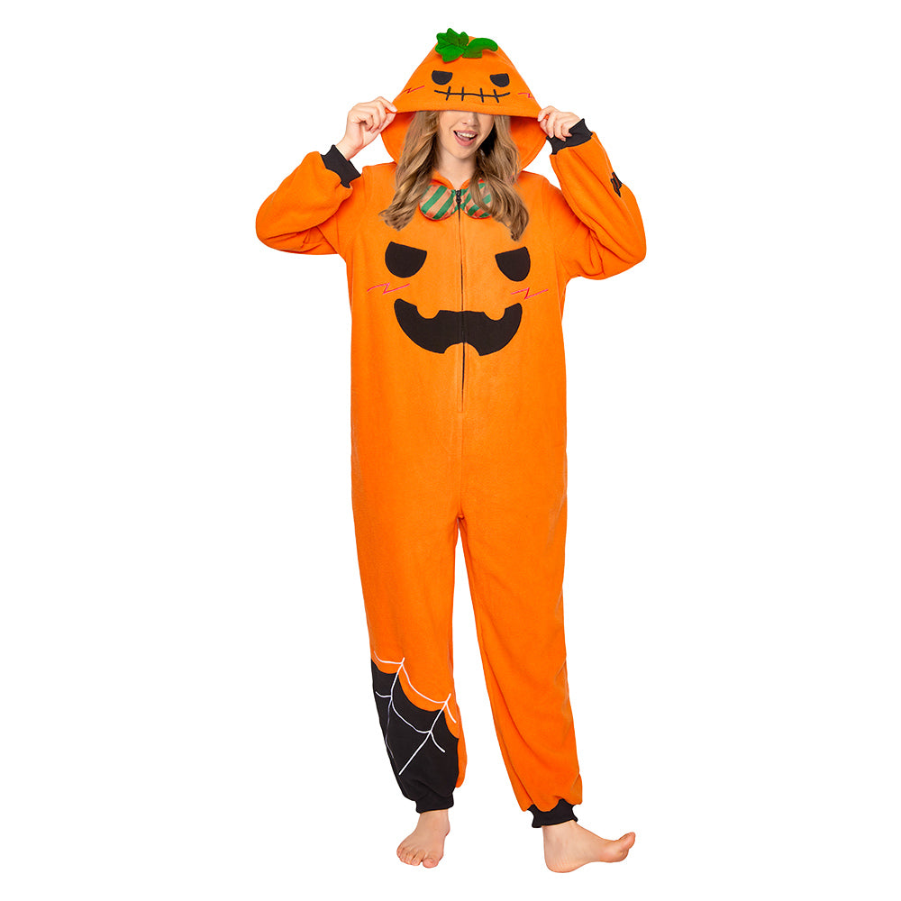OLAOLA Pumpkin Flannel Pajamas Plush Animals Onesie Adult Soft Sleepwear Christmas Carnival Party Suit