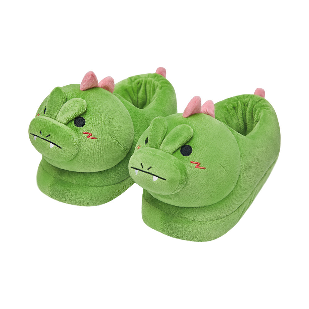 OLAOLA Dinosaur Slippers Warm Plush Animal Indoor Non-slip Home Fluffy Thick Bottom Shoes Gifts For Birthday Christmas