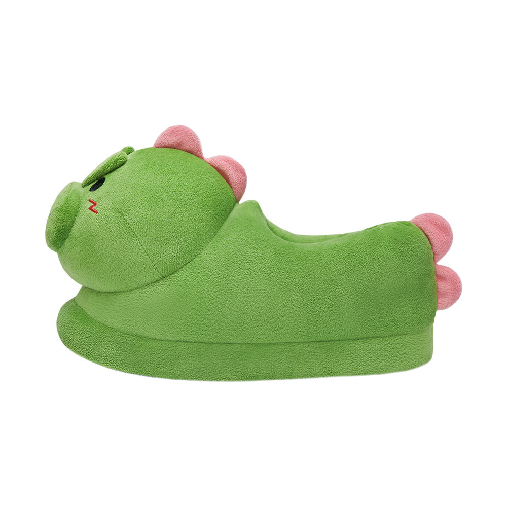 OLAOLA Dinosaur Slippers Warm Plush Animal Indoor Non-slip Home Fluffy Thick Bottom Shoes Gifts For Birthday Christmas