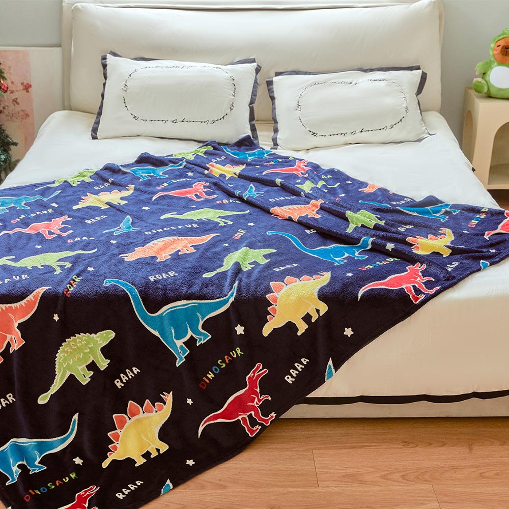 OLAOLA Colorful Dinosaur Cooling Blanket AC Comforters Nap Sleep Soft Bed Couch Sofa Throw Blanket