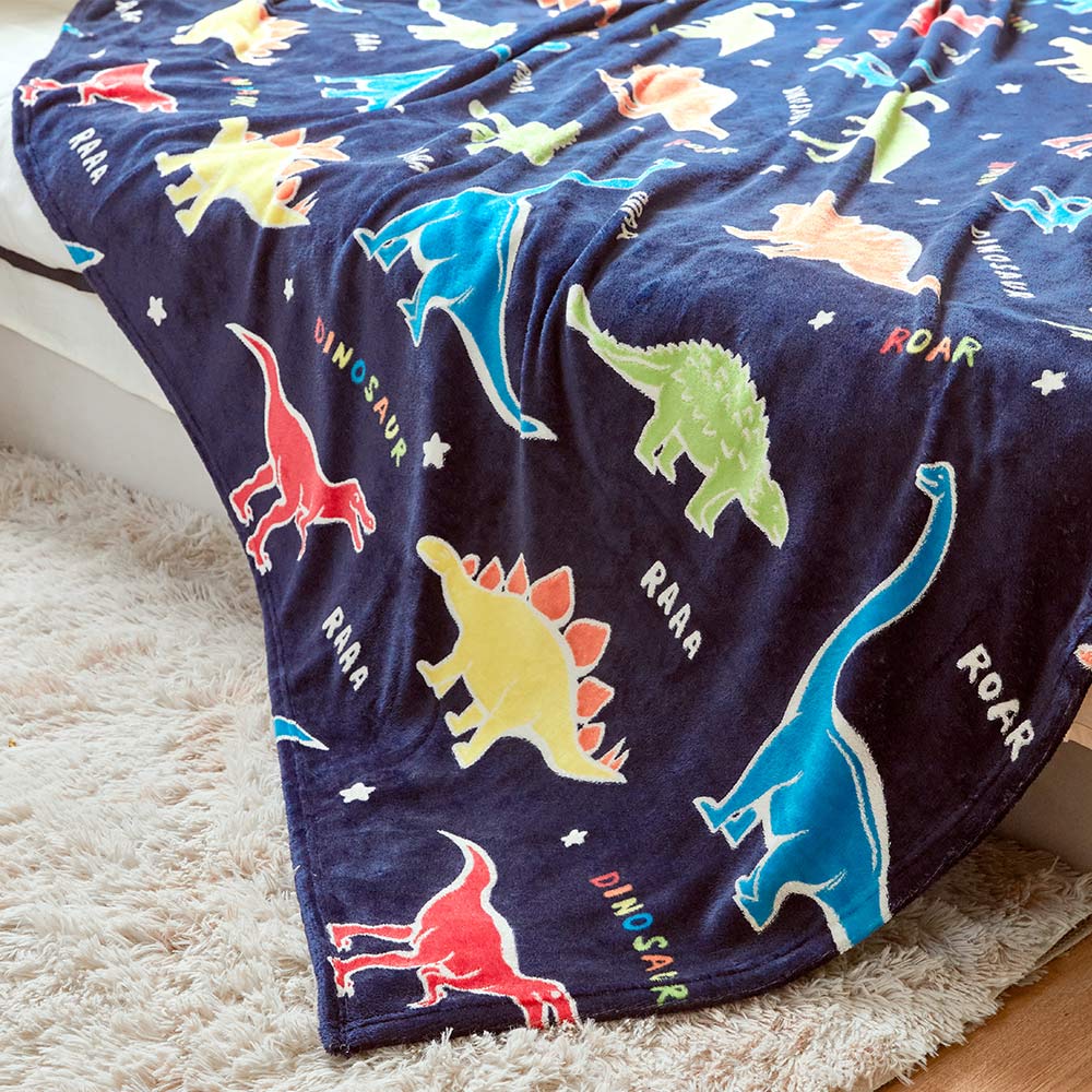 OLAOLA Colorful Dinosaur Cooling Blanket AC Comforters Nap Sleep Soft Bed Couch Sofa Throw Blanket
