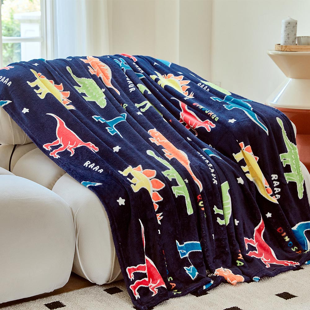 OLAOLA Colorful Dinosaur Cooling Blanket AC Comforters Nap Sleep Soft Bed Couch Sofa Throw Blanket