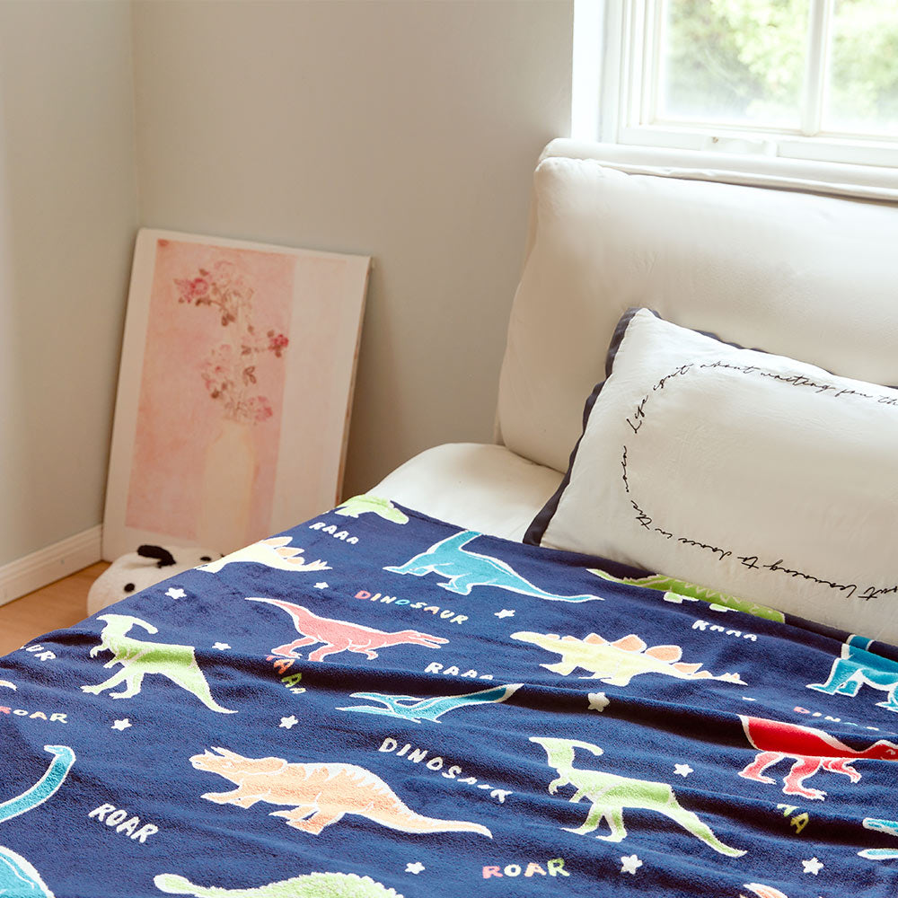 OLAOLA Colorful Dinosaur Cooling Blanket AC Comforters Nap Sleep Soft Bed Couch Sofa Throw Blanket