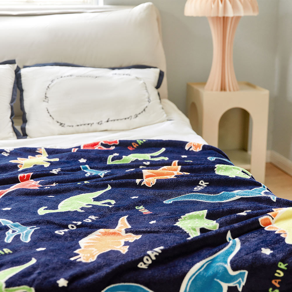 OLAOLA Colorful Dinosaur Cooling Blanket AC Comforters Nap Sleep Soft Bed Couch Sofa Throw Blanket