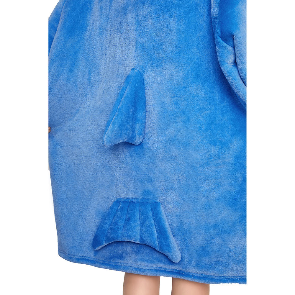 OLAOLA Blue Shark Wearable Blanket Hoodie for Adults Oversized Animal Hooded Blanket Soft Warm Cozy Sherpa Fleece Sweatshirt