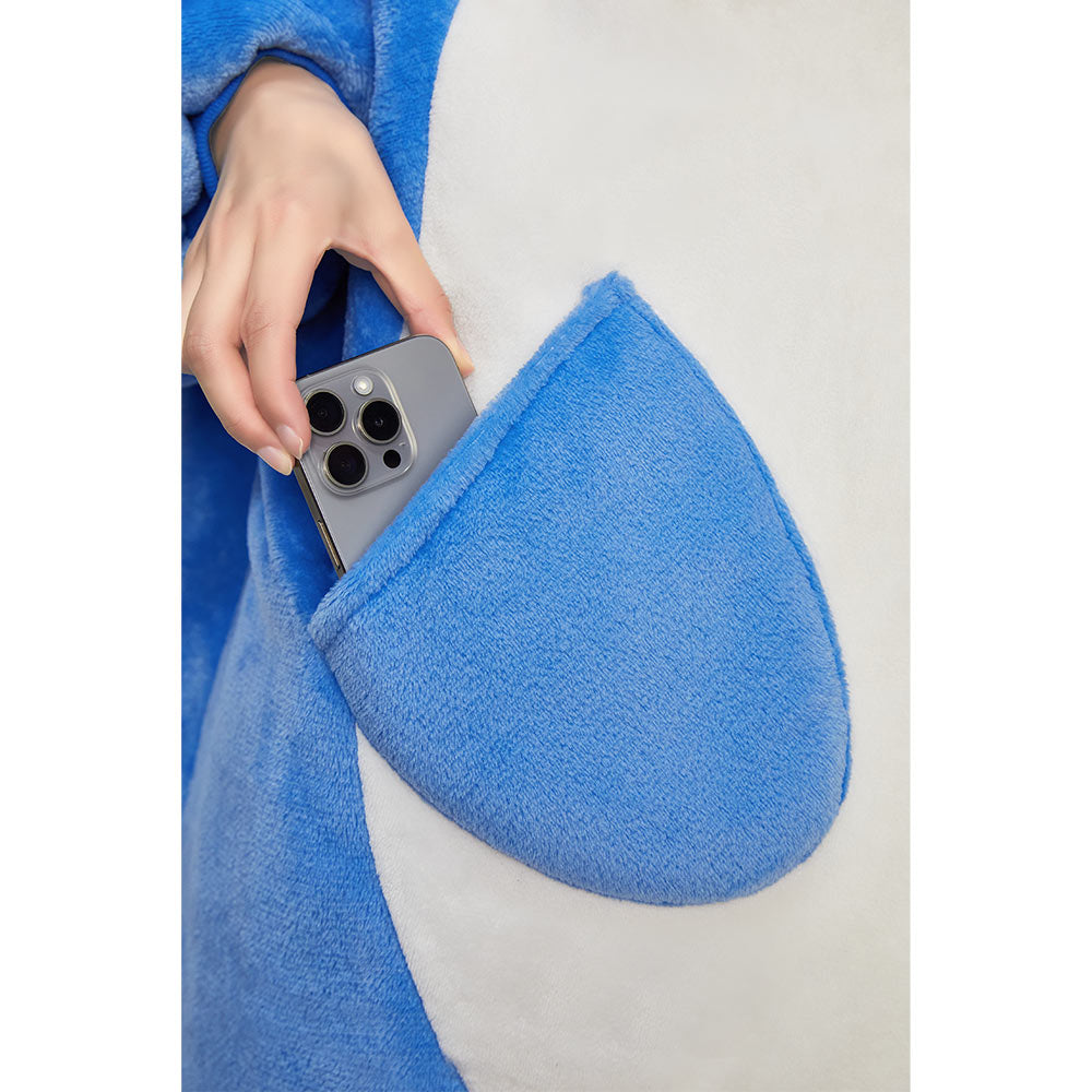 OLAOLA Blue Shark Wearable Blanket Hoodie for Adults Oversized Animal Hooded Blanket Soft Warm Cozy Sherpa Fleece Sweatshirt