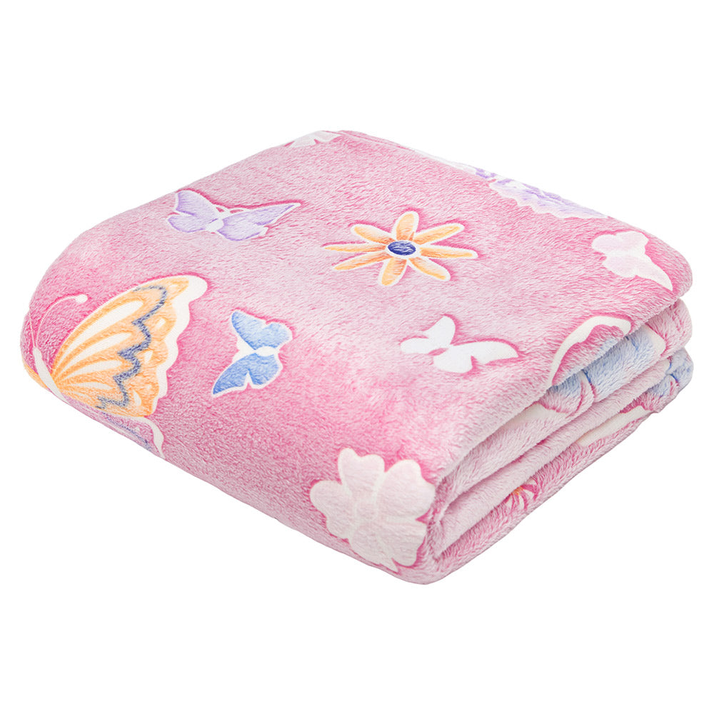 OLAOLA Pink Butterfly Cooling Blanket AC Comforters Nap Sleep Soft Bed Couch Sofa Throw Blanket