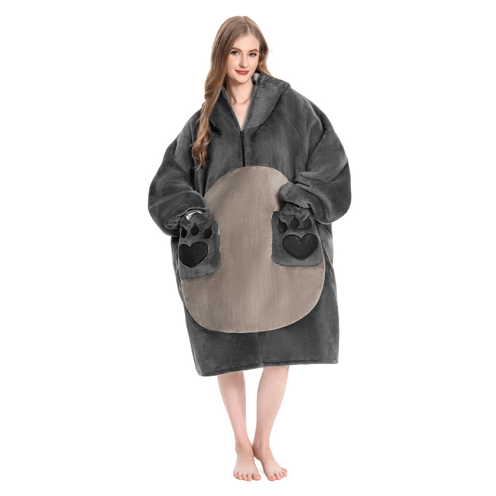 OLAOLA Raccoon Wearable Blanket Hoodie Animals Onesie Oversized Soft Homewear With Pocket For Adult