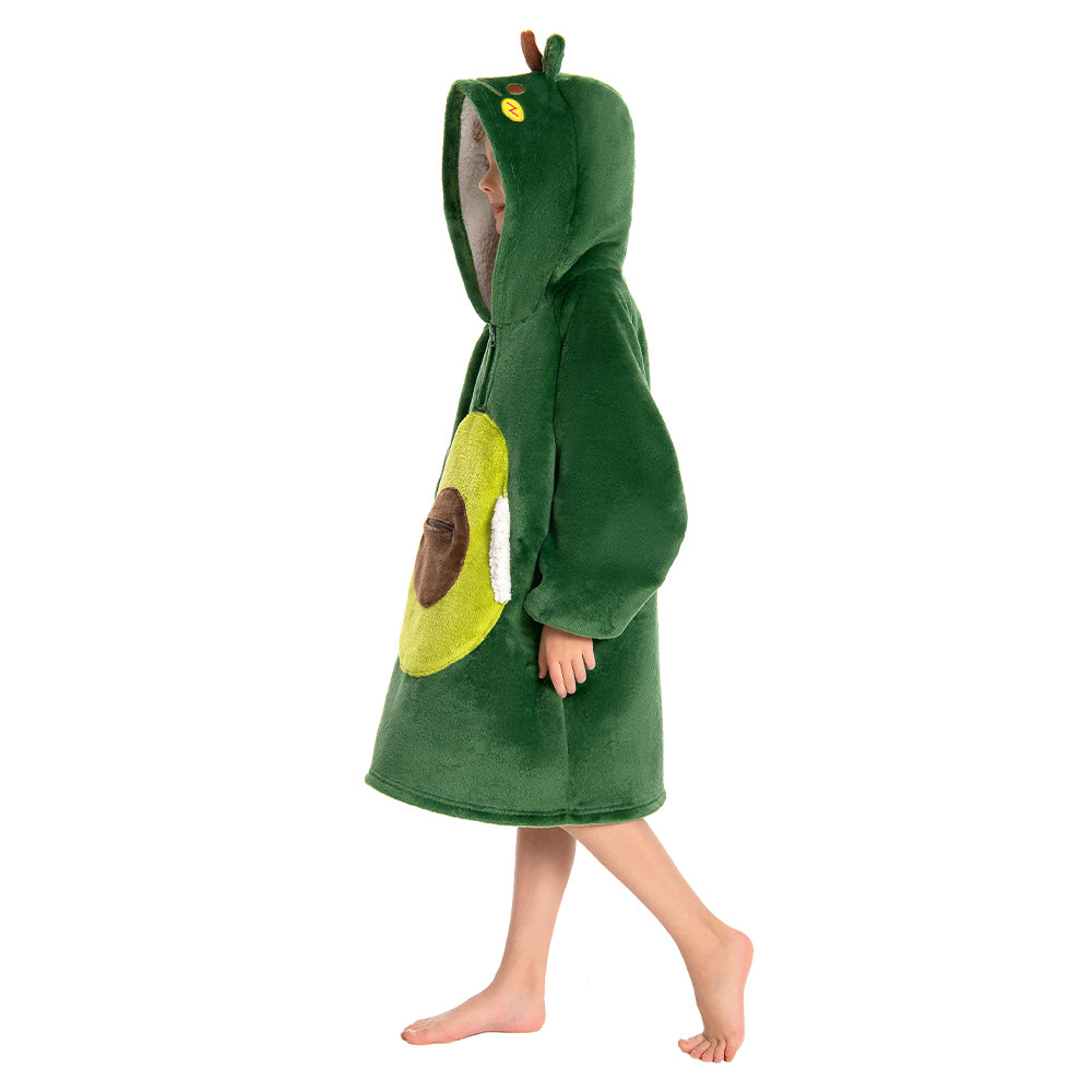 Kids OLAOLA Avocado Wearable Blanket Hoodie Food Onesie Oversized Soft Homewear With Giant Pocket
