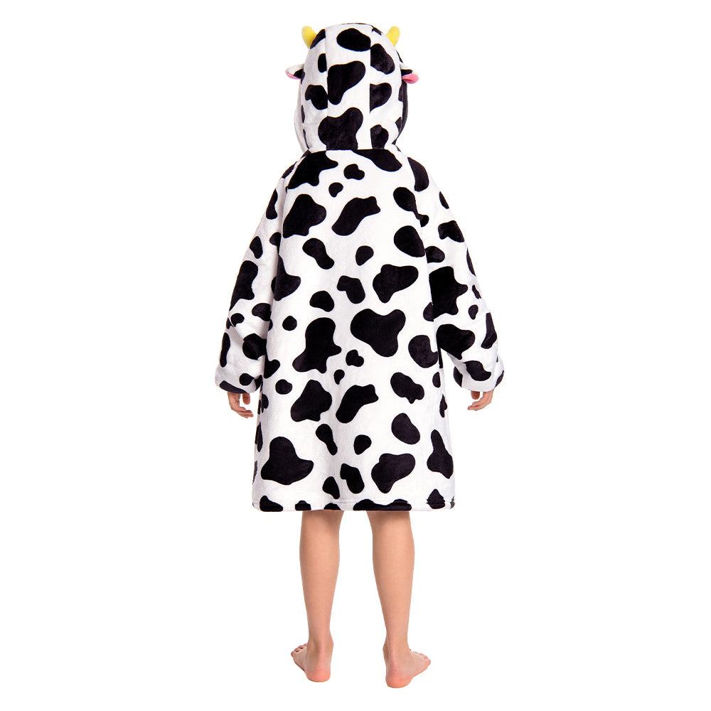 Kids OLAOLA Cow Wearable Blanket Hoodie Animals Onesie Oversized Soft Homewear With Giant Pocket