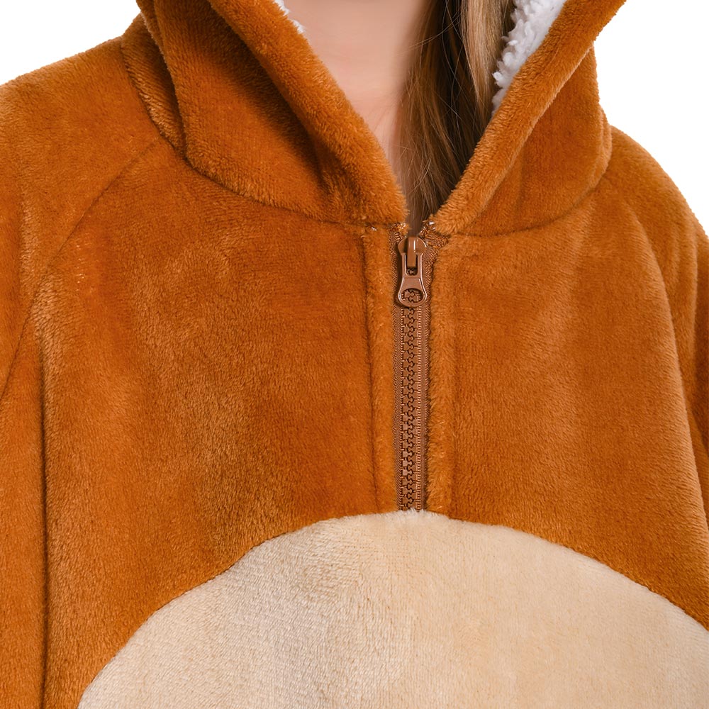 Kids OLAOLA Capybara Wearable Blanket Hoodie Oversized Animal Onesie Hooded Blanket Soft Warm Cozy Sherpa Fleece Sweatshirt