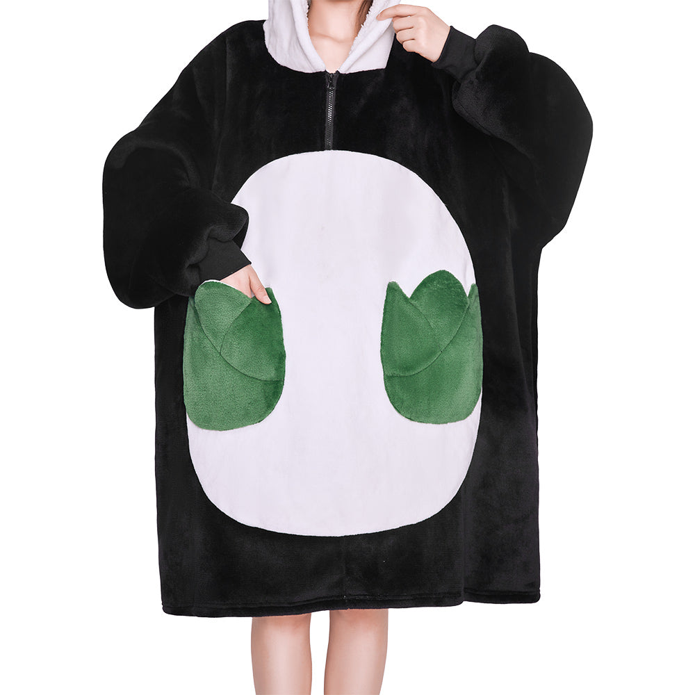 OLAOLA Panda Wearable Hoodie Animals Onesie Oversized Soft Homwear With Giant Pocket For Adult