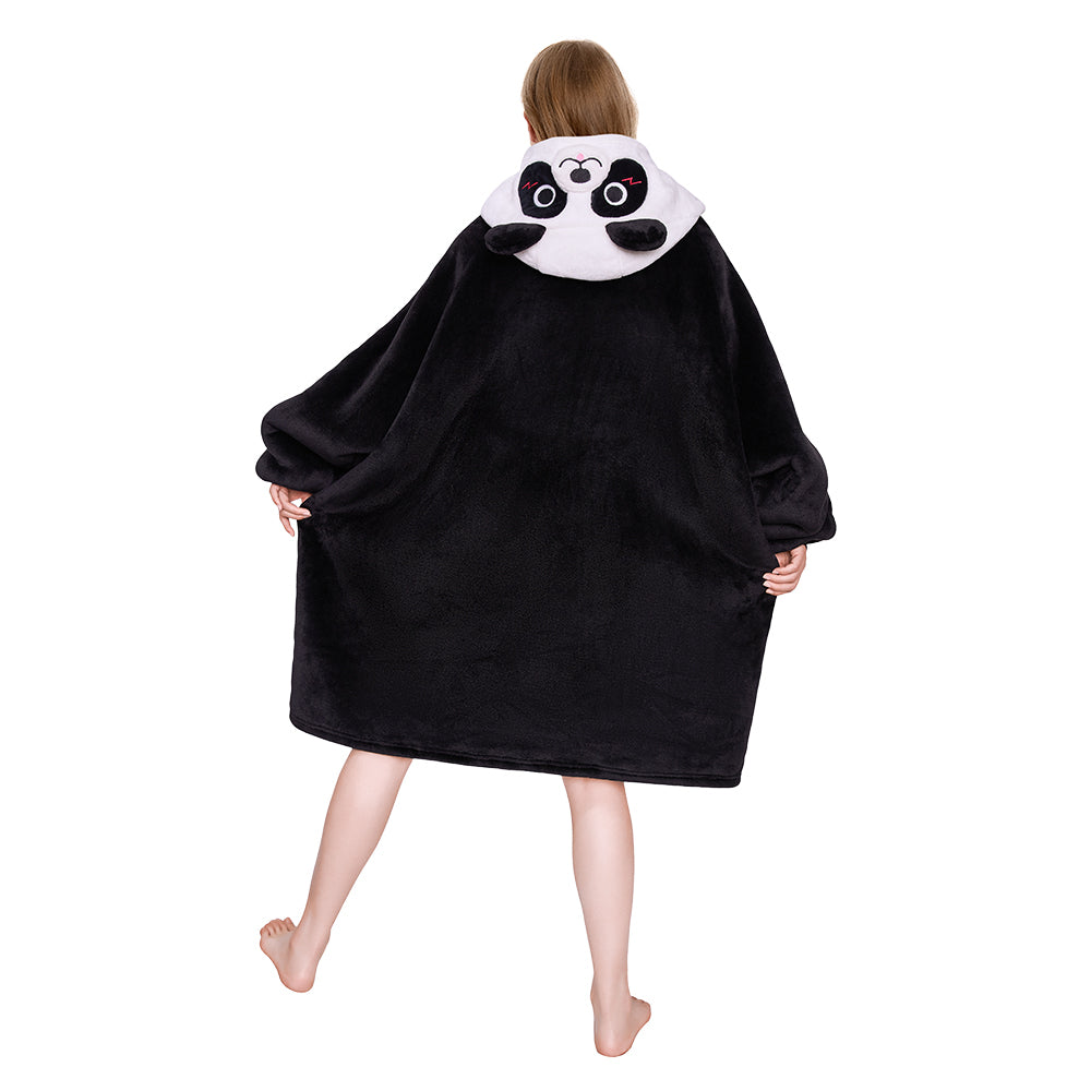 OLAOLA Panda Wearable Hoodie Animals Onesie Oversized Soft Homwear With Giant Pocket For Adult