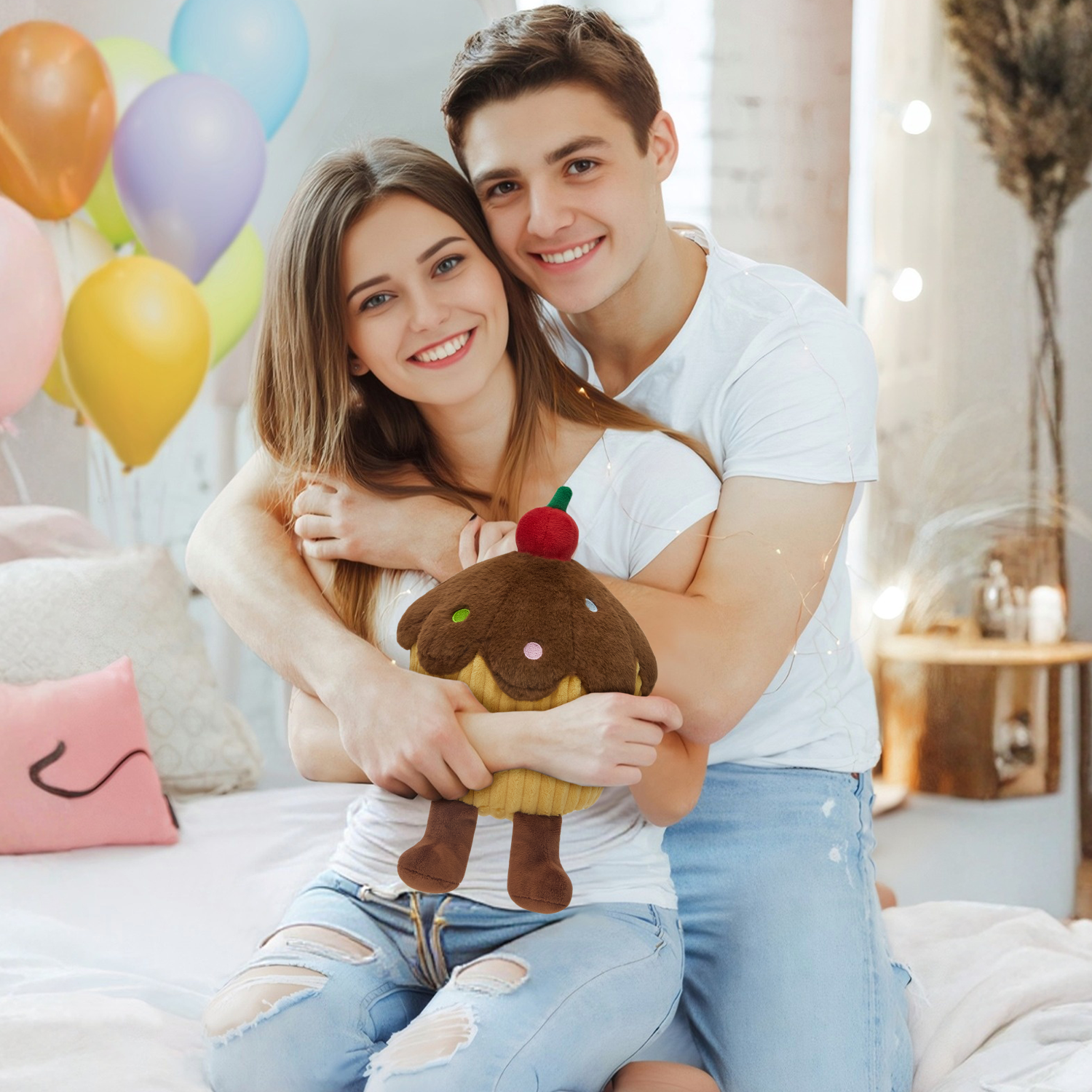 22CM OLAOLA Cherry Cake Plush Toys Soft Kawaii Food Plushie Pillow Hugging Toys Gifts For Kids