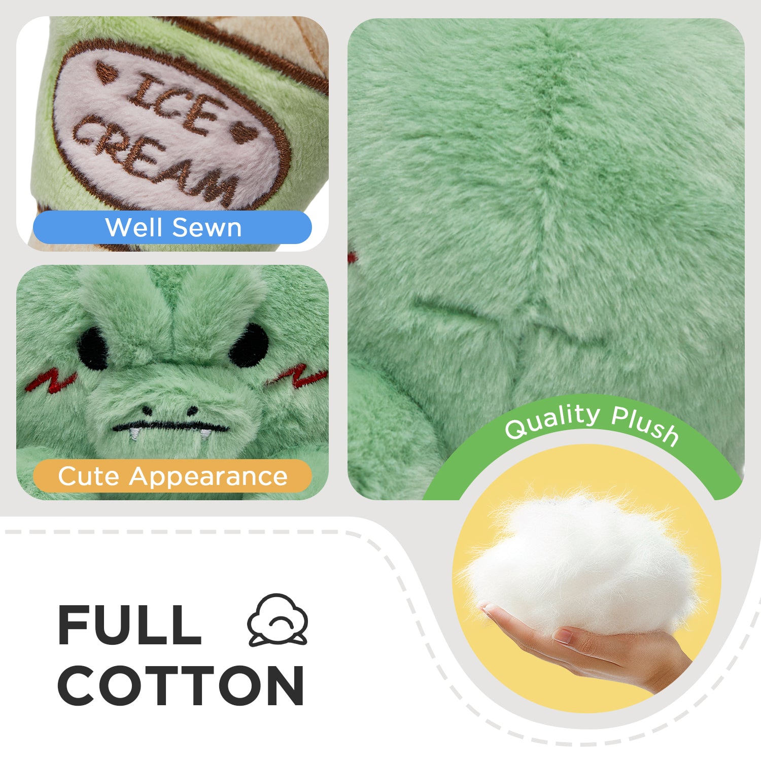 22CM OLAOLA Dinosaur Ice Cream Cosplay Plush Toys Cartoon Soft Stuffed Dolls Mascot Birthday Xmas Gift