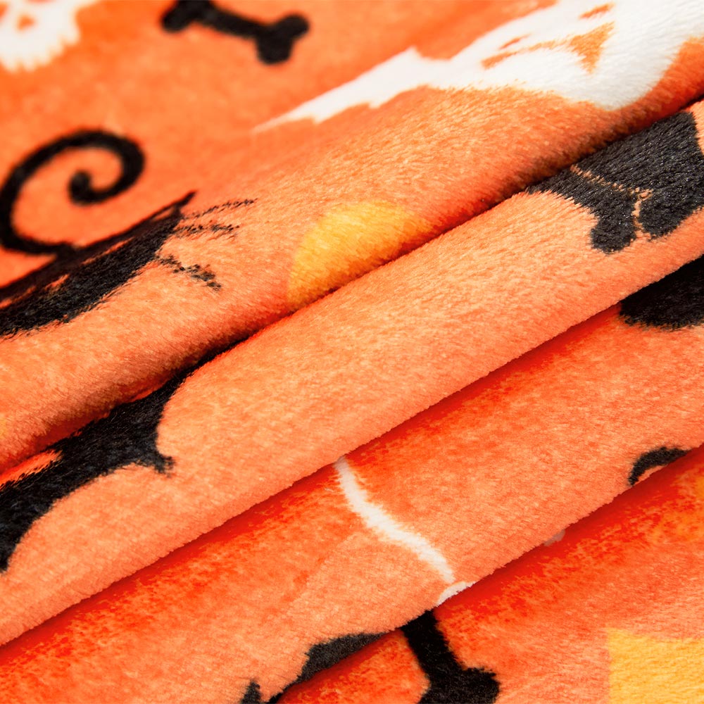 OLAOLA Printed Cat Pumpkin Fuzzy Plush Pajama Pants Drawstring Elastic Waist Wide Leg Lounge Pants Halloween Animals Onesie