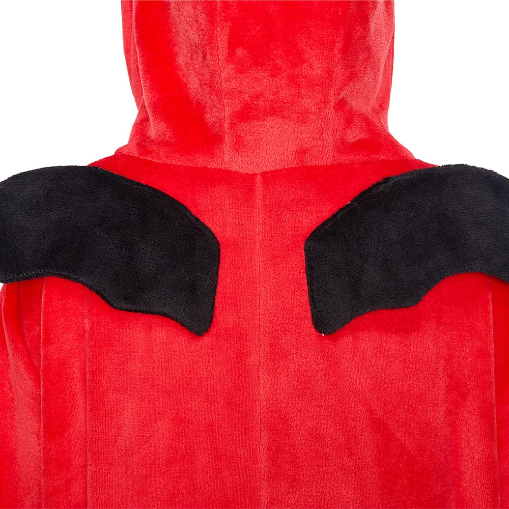 OLAOLA Red Devil Pajamas Animals Onesie Plush Warm Home One Piece Homewear For Adult Halloween Sleepwear Party
