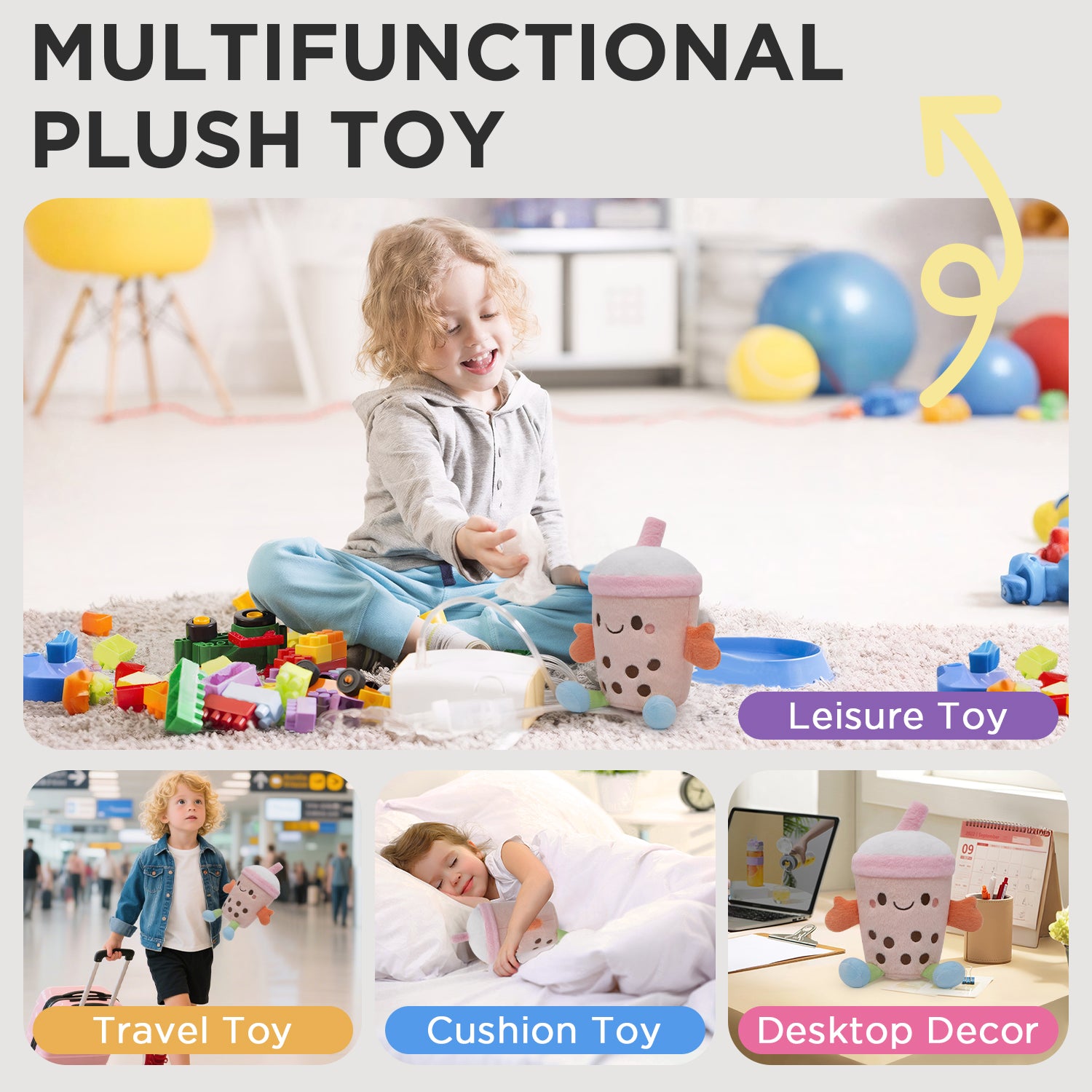 25CM OLAOLA Cute Stuffed Boba Plush Bubble Tea Plushie Pillow Milk Cup Soft Kawaii Food Hugging Toys Gifts For Kids