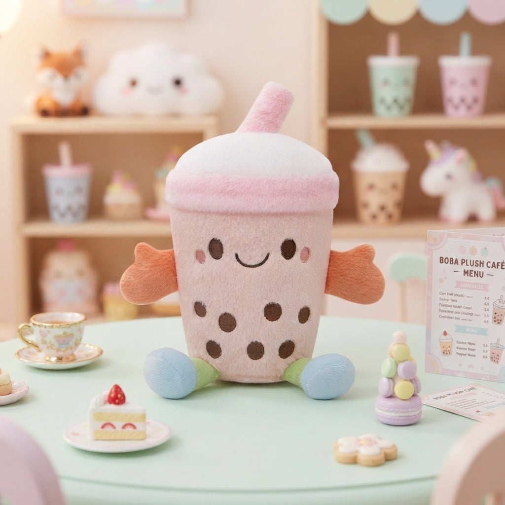 25CM OLAOLA Cute Stuffed Boba Plush Bubble Tea Plushie Pillow Milk Cup Soft Kawaii Food Hugging Toys Gifts For Kids