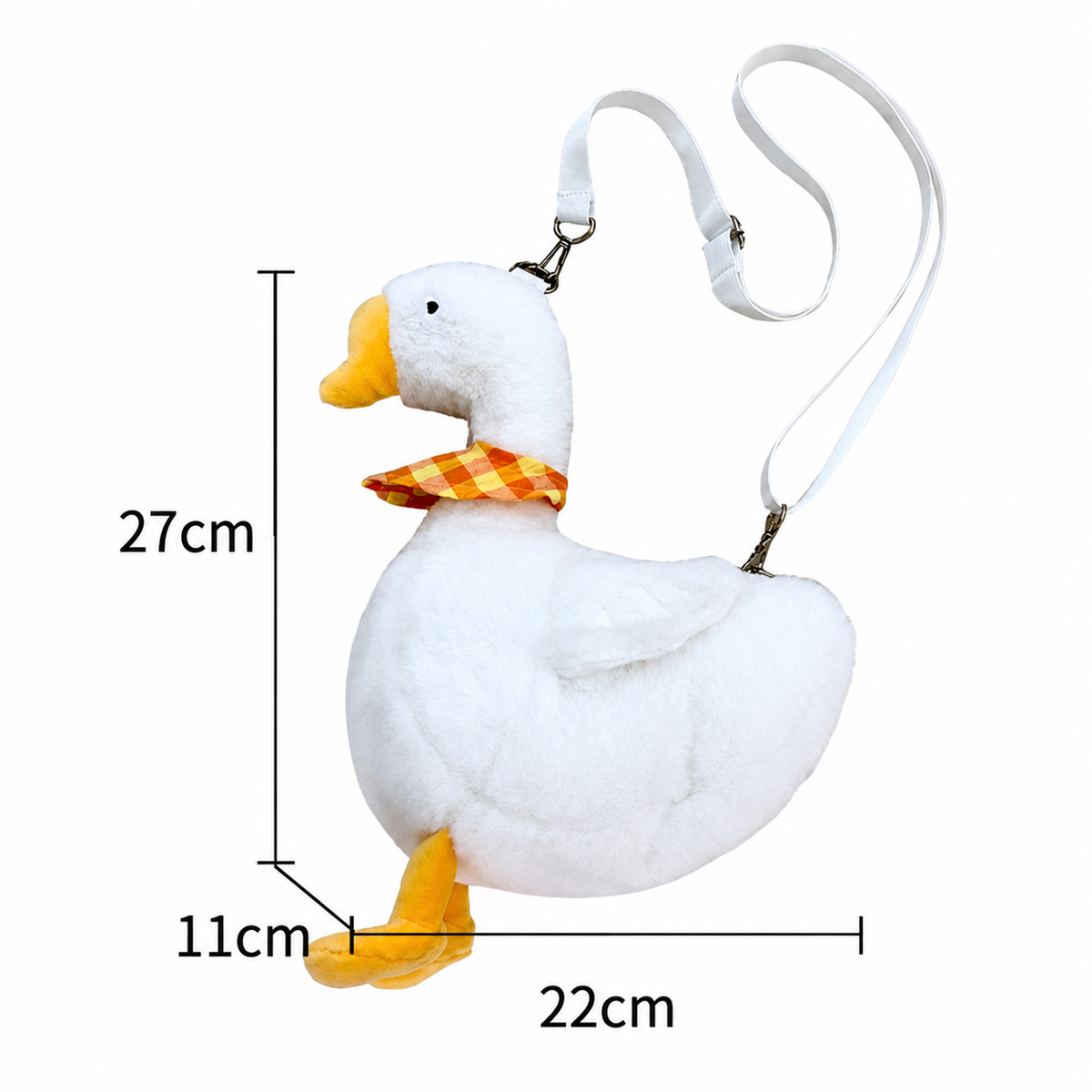 27CM Big Goose Plush Bag With Adjustable Strap Crossbody Bag Fluffy Chicken Animal Design Funny Gift For Women Girls