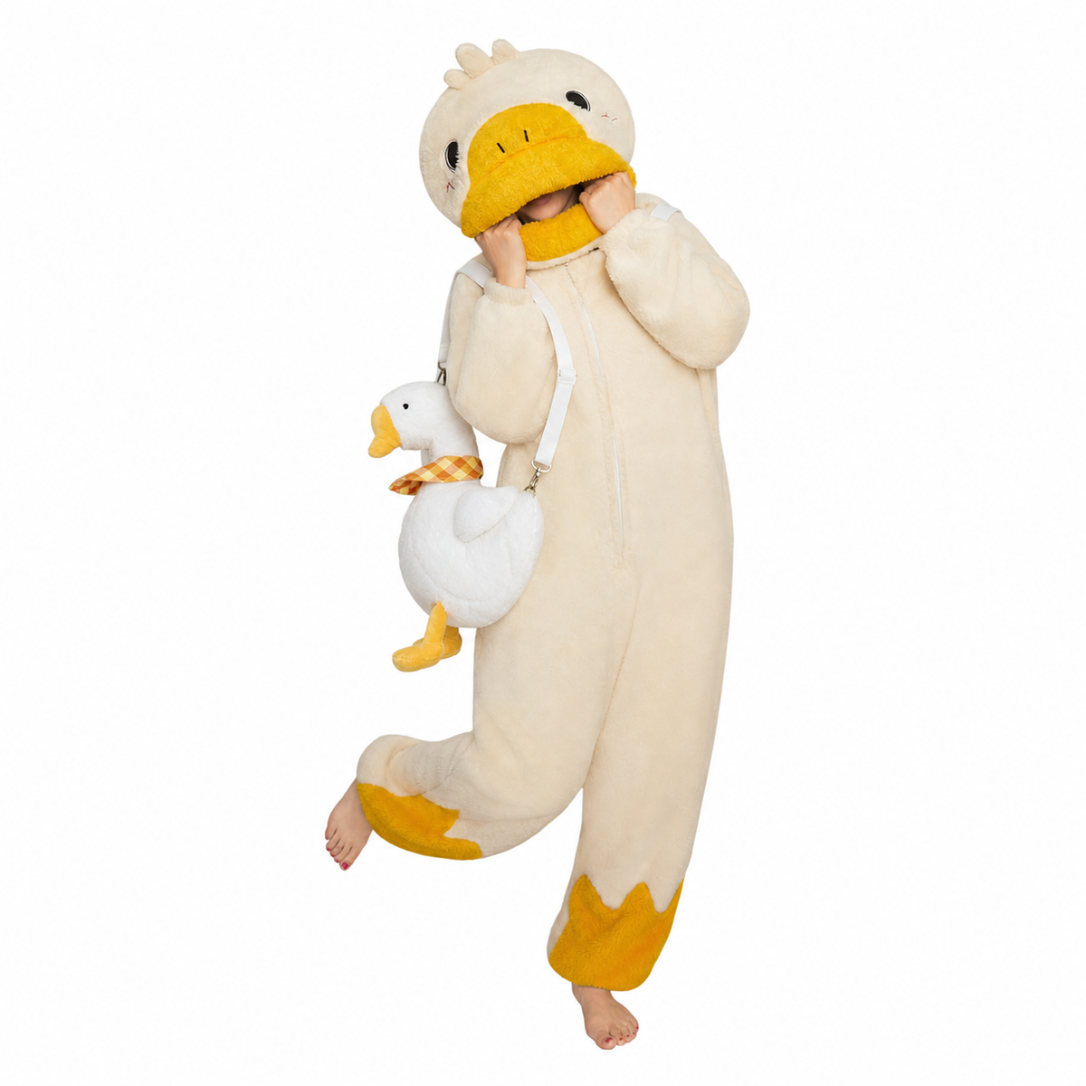 27CM Big Goose Plush Bag With Adjustable Strap Crossbody Bag Fluffy Chicken Animal Design Funny Gift For Women Girls